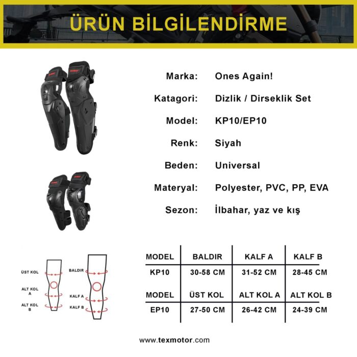 DİZ/DİRSEK KORUMA SET KP10 - Görsel 2